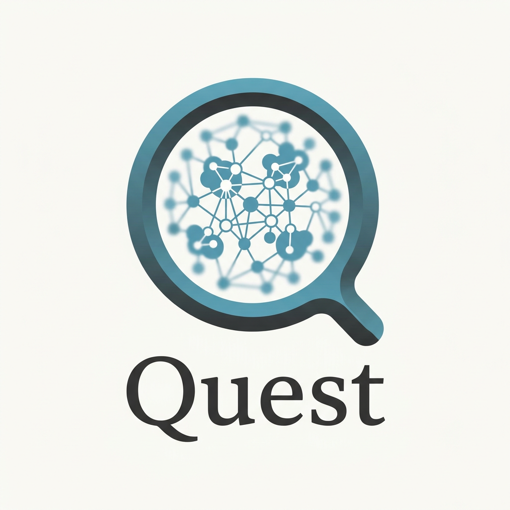 AI Design for a logo for an app called "Quest"
I need to refine this logo (the first image).
The intention behind the logo is a magnifier, in the form of the letter "Q" that magnifies and shows networks in the form of clusters: the clusters of answers and the networking made possible through this app while being anonymous.
A few changes:
1. There is an irregular gap in the handle part of the magnifier (1st image). Needs to be changed accordingly.
2. The brand colour - #529cb0, #313131, #fbfaf8 (You can use shades and tints of these colours and also improvise according to the necessities.
3. Typeface - Philosopher
4. The second image is the clusters that I need within the magnifier. Make the center magnified while blurring the outer circle within the magnifier.