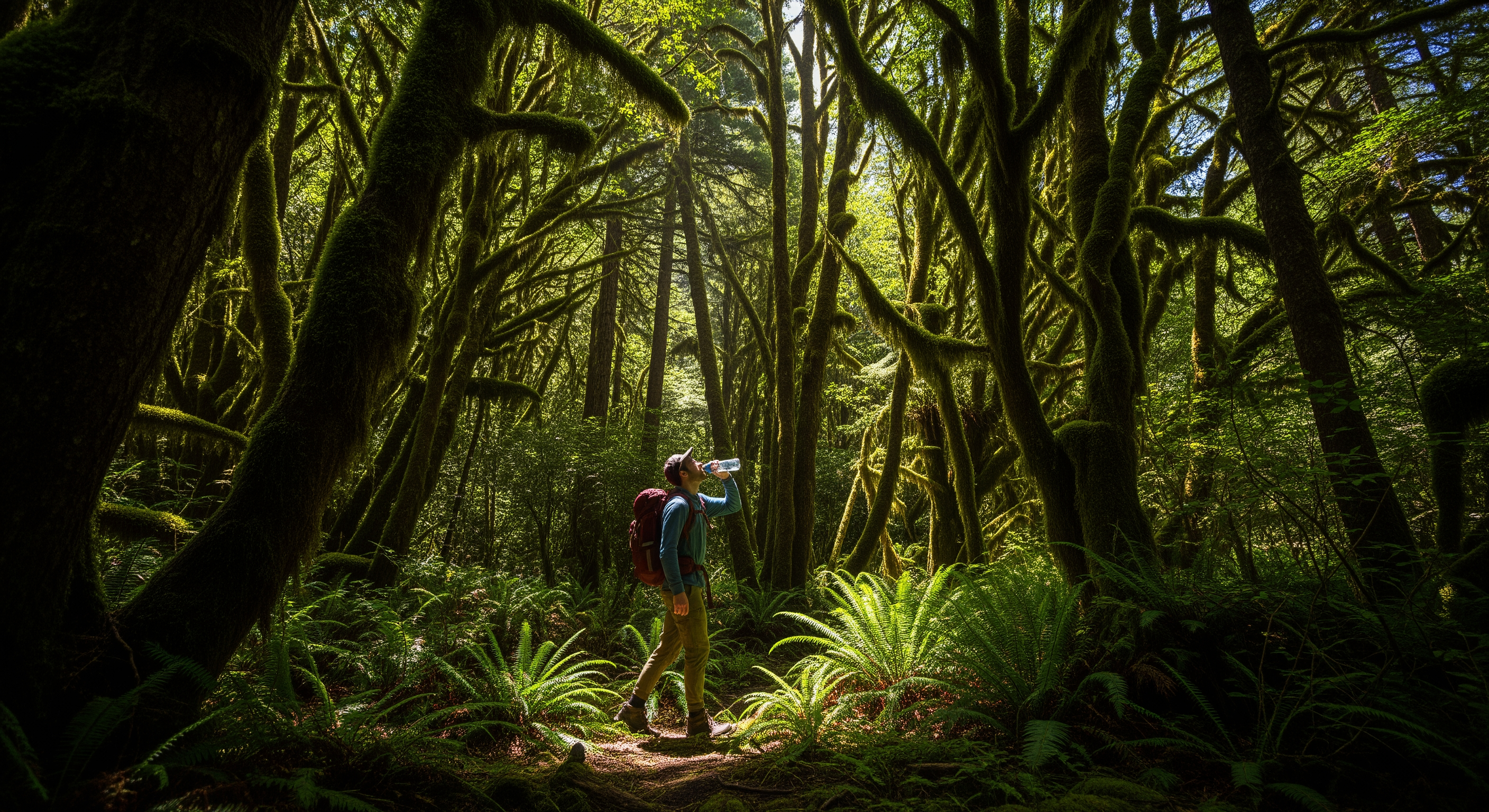 AI Design for generate a video of man in dense forest