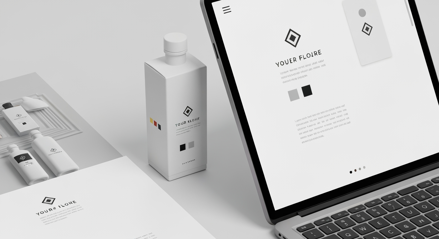 AI Design for Client presentation mockup concept for Brand identity directions for a client. Polished scene showing the design direction applied to a realistic surface, screen, poster, or object, premium agency presentation style, no readable placeholder text.