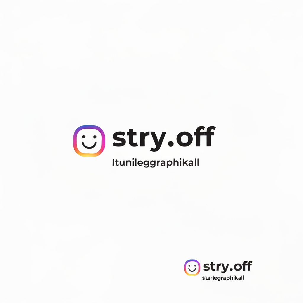 AI Design for my using Instagram account logo in i using insta dp then create logo dp . then my account name is "stry.off " this is my account name then creat a morden type logo just looking a for happiying . textographikall logo for engaging