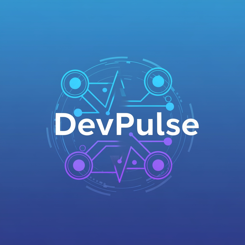 AI Design for create a logo or my website DevPulse where developers connect grow and code together