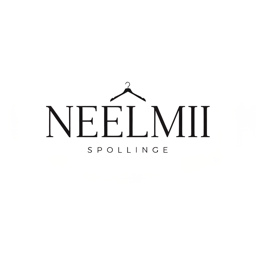 AI Design for **Design a premium luxury typography logo for a women's fashion brand named "NEELMII". The logo should be a clean, elegant wordmark using only custom typography—no icons, symbols, monograms, flowers, hangers, dresses, or decorative elements. Create a bespoke high-fashion type treatment inspired by luxury fashion houses. The letterforms should feature refined proportions, subtle custom modifications, balanced spacing, and sophisticated details that make the logo unique and instantly recognizable. The overall feeling should be timeless, feminine, modern, confident, and premium. Use a minimalist aesthetic with exceptional kerning and optical balance. Black logo on a white background in vector style with razor-sharp edges, suitable for luxury packaging, clothing labels, shopping bags, website headers, and brand identity. The result should look like a professionally crafted fashion house logo rather than a standard font.