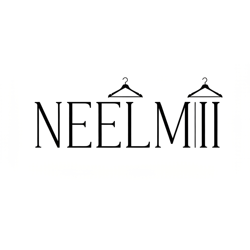 AI Design for **Design a premium luxury typography logo for a women's fashion brand named "NEELMII". The logo should be a clean, elegant wordmark using only custom typography—no icons, symbols, monograms, flowers, hangers, dresses, or decorative elements. Create a bespoke high-fashion type treatment inspired by luxury fashion houses. The letterforms should feature refined proportions, subtle custom modifications, balanced spacing, and sophisticated details that make the logo unique and instantly recognizable. The overall feeling should be timeless, feminine, modern, confident, and premium. Use a minimalist aesthetic with exceptional kerning and optical balance. Black logo on a white background in vector style with razor-sharp edges, suitable for luxury packaging, clothing labels, shopping bags, website headers, and brand identity. The result should look like a professionally crafted fashion house logo rather than a standard font.