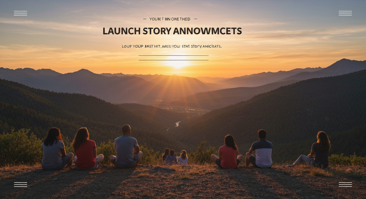 AI Design for Landscape launch announcement visual concept for Story templates for my brand. Energetic campaign image, strong focal object or scene, clean branded atmosphere, generous open space for announcement copy to be added later, no rendered typography.