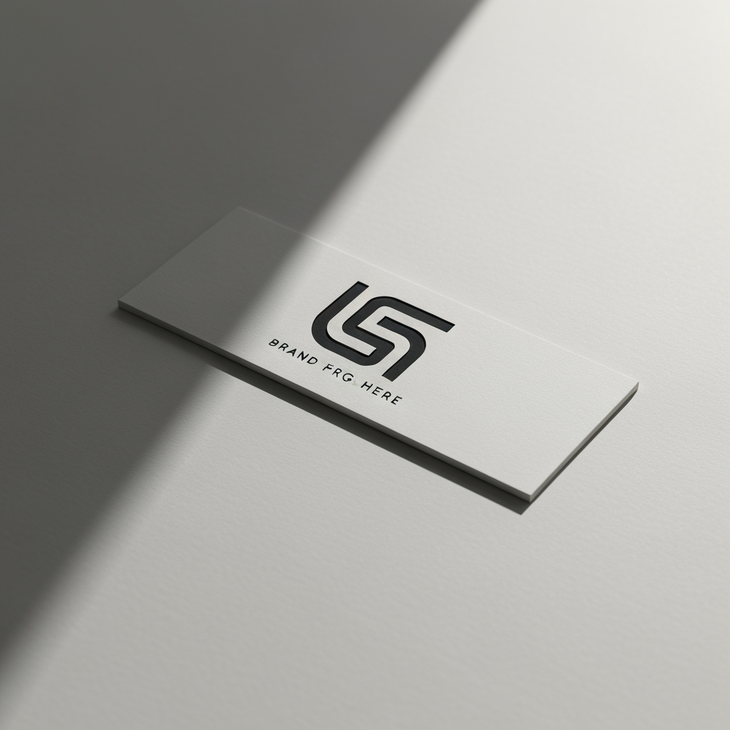 AI Design for Premium logo presentation mockup concept for Brand identity directions for a client. Logo or brand mark displayed on a clean neutral surface with subtle depth, refined shadow, precise alignment, elegant design-studio presentation, no extra readable text.
