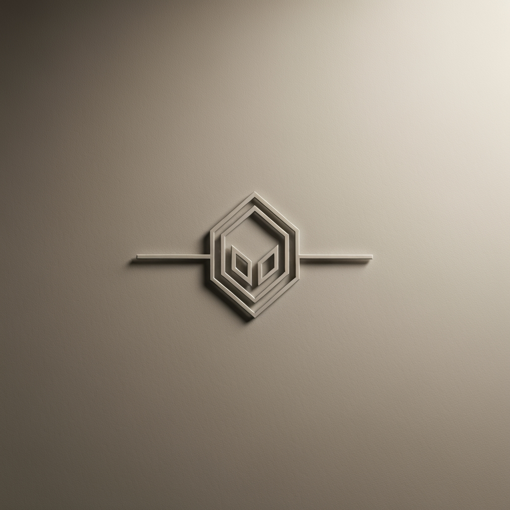 AI Design for Premium logo presentation mockup concept for Brand identity for my personal brand. Logo or brand mark displayed on a clean neutral surface with subtle depth, refined shadow, precise alignment, elegant design-studio presentation, no extra readable text.