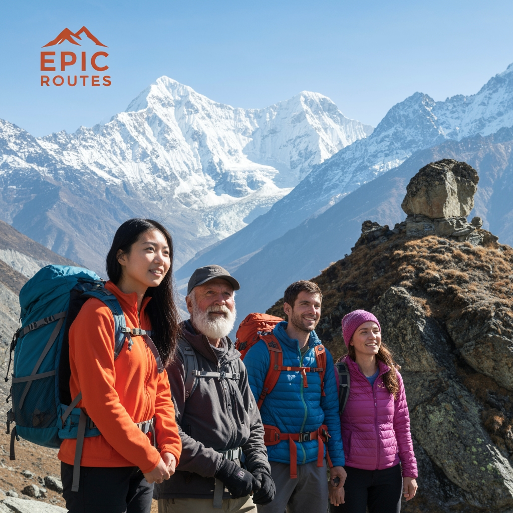 AI Design for brand name is Epic Routes(travel & tours)