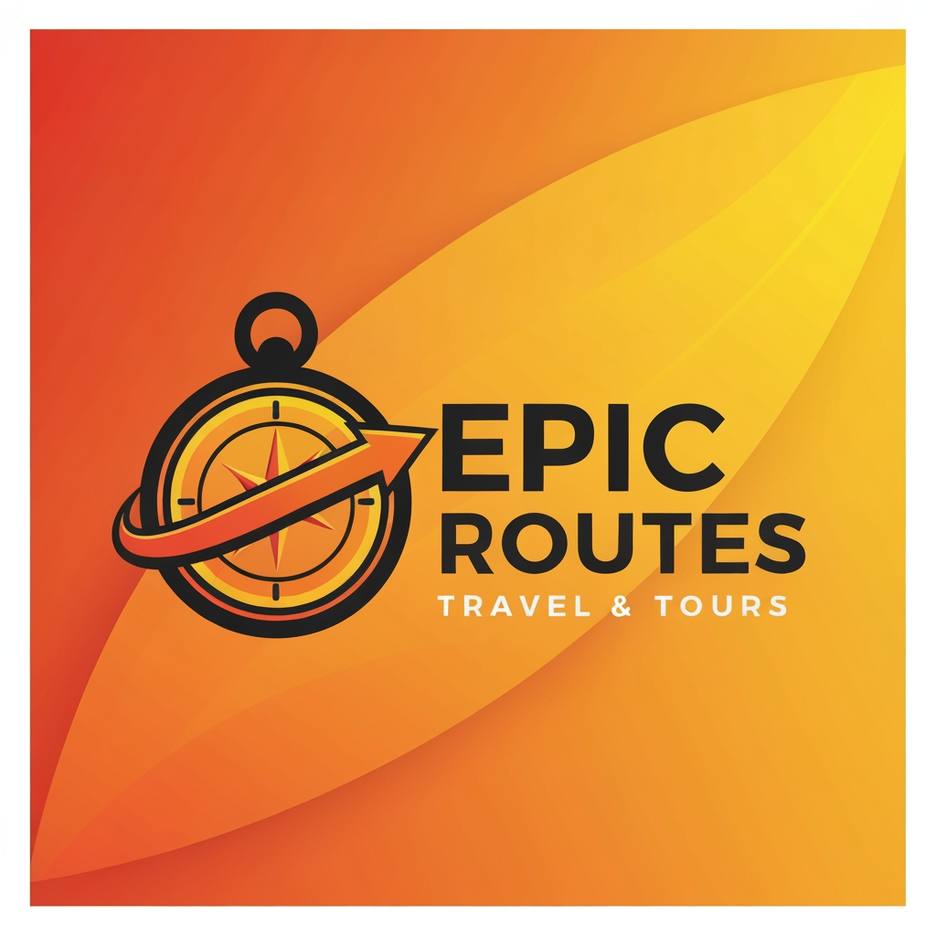 AI Design for brand name is Epic Routes(travel & tours)