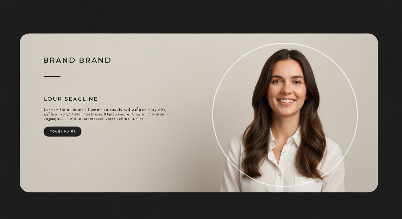 AI Design for Website hero image concept for Brand identity for my personal brand. Wide polished digital brand visual, clear focal identity element, cohesive colors and atmosphere, generous negative space for headline and CTA to be added later, no rendered UI text.