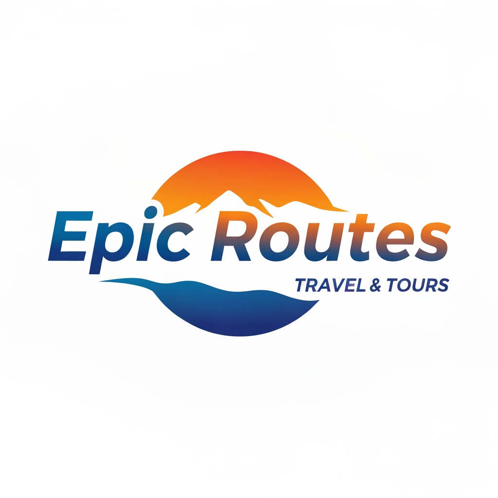 AI Design for brand name is Epic Routes(travel & tours)