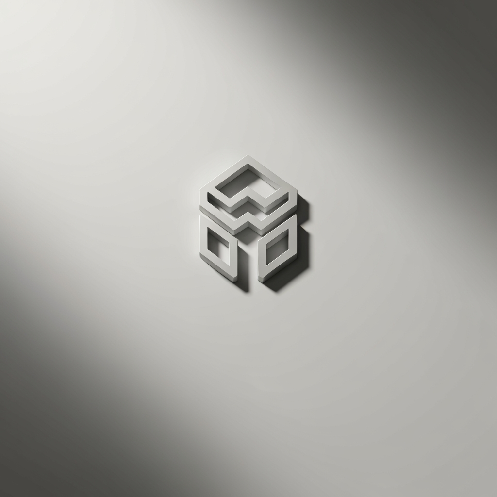 AI Design for Premium logo presentation mockup concept for Brand identity for my personal brand. Logo or brand mark displayed on a clean neutral surface with subtle depth, refined shadow, precise alignment, elegant design-studio presentation, no extra readable text.