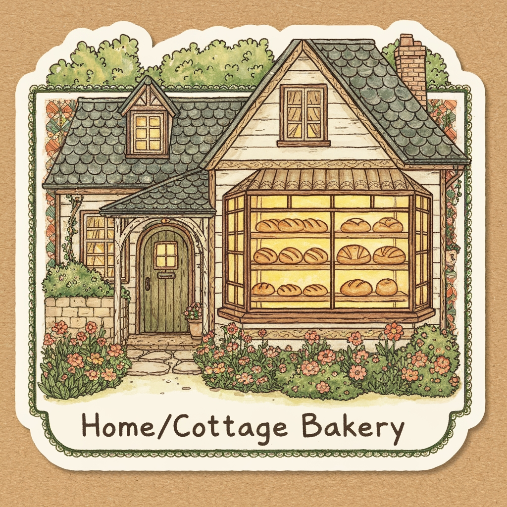 AI Design for A stamp or sticker for a home/cottage bakery