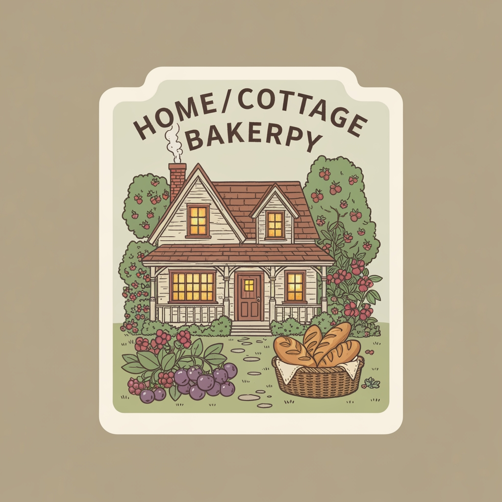 AI Design for A stamp or sticker for a home/cottage bakery