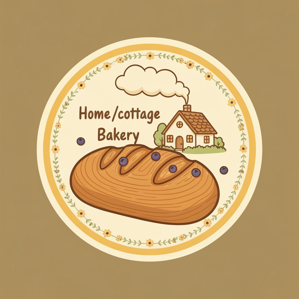 AI Design for A stamp or sticker for a home/cottage bakery
