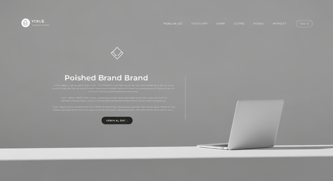 AI Design for Website hero image concept for Brand identity for my personal brand. Wide polished digital brand visual, clear focal identity element, cohesive colors and atmosphere, generous negative space for headline and CTA to be added later, no rendered UI text.