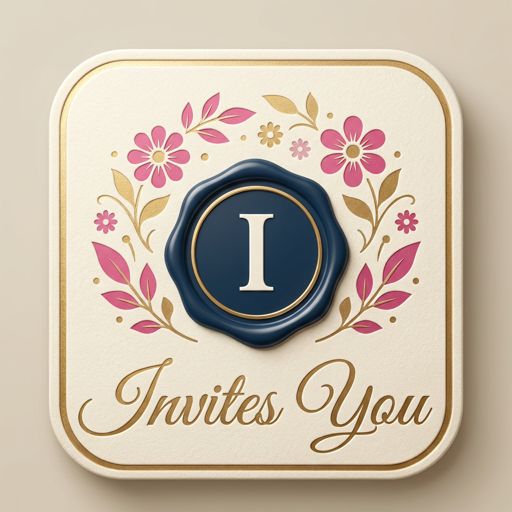 AI Design for I WANT TO CREATE A INVITATION APPLICATION LOGO MY APPLICATION NAME IS "invites you" i want uniqe , attrective , premium, professional deisgn
