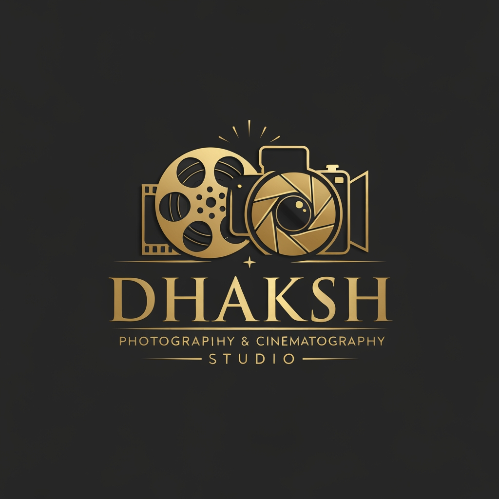 AI Design for i need a logo for my photographt and cinematography studio its named by dhaksh photography i nee a logo like more premium and royal and classy