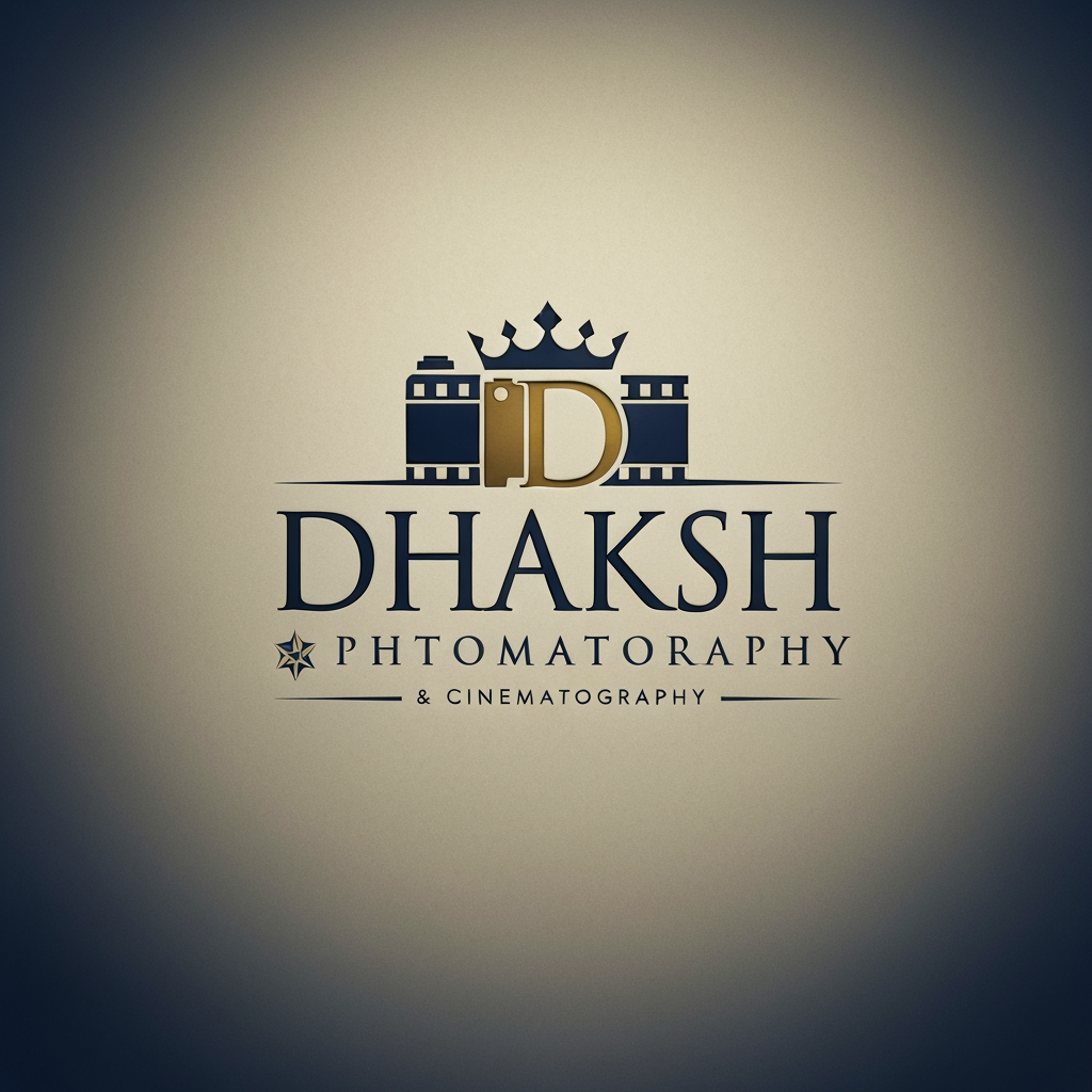 AI Design for i need a logo for my photographt and cinematography studio its named by dhaksh photography i nee a logo like more premium and royal and classy