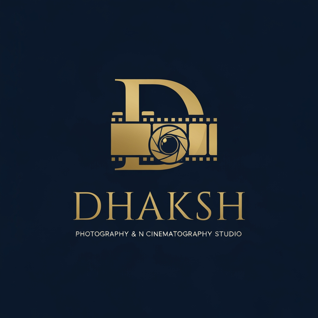 AI Design for i need a logo for my photographt and cinematography studio its named by dhaksh photography i nee a logo like more premium and royal and classy