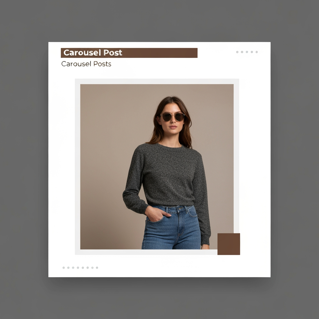 AI Design for Square social feed visual concept for Carousel posts for a product launch. Strong central subject, clean composition, platform-ready crop, cohesive color and mood, clear empty area for caption or headline to be added later, no readable text generated.