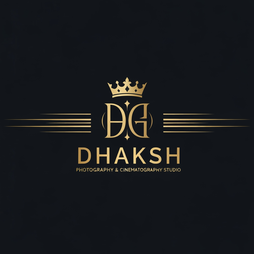 AI Design for i need a logo for my photographt and cinematography studio its named by dhaksh photography i nee a logo like more premium and royal and classy