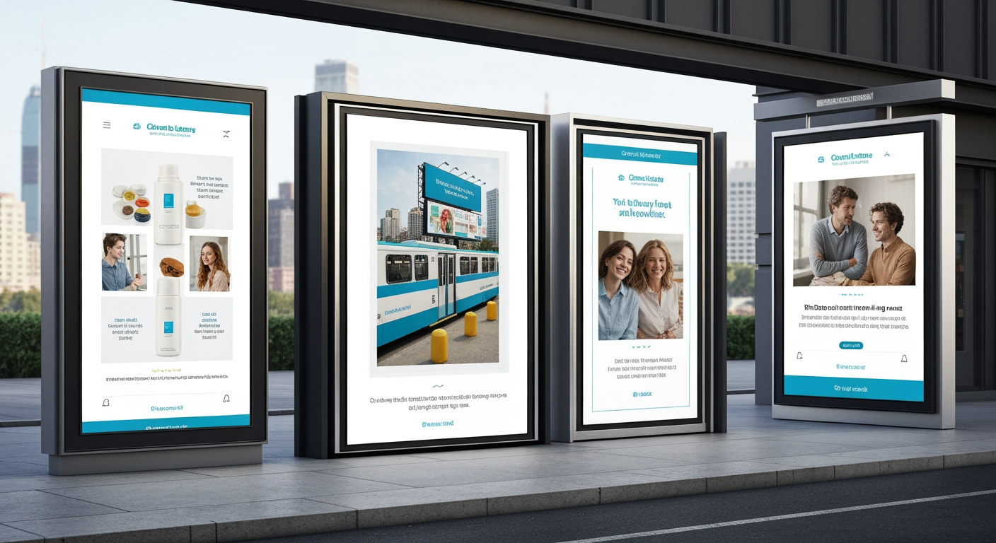 AI Design for Out-of-home campaign mockup concept for Carousel posts for a product launch. Billboard, transit poster, or street display in a realistic environment, strong campaign imagery, believable scale and lighting, no readable fake ad copy.
