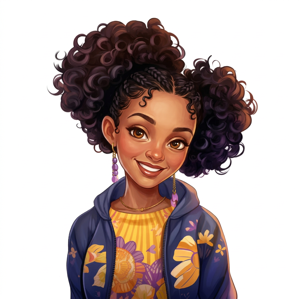 redraw the first image in the exact same art style (2d painterly disney styled potrait) as second image and make sure the face of the woman is recognizable, the illustration will be on solid white background