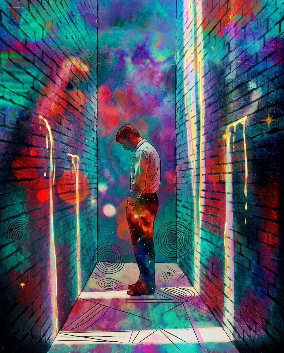 AI Design for redraw the second image in the exact same art style as the first image, painterly, surreal, abstract colourful
