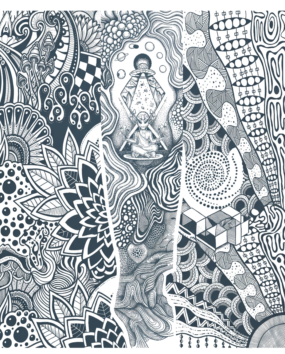 AI Design for You can make the lines go into the original tattoo. Can use shading to make the original tattoo standout bit more and the organic lines fall onto the background. Olso for me it missing a bit to much form these Image. For the rest i do say your in the right direction. But i know i ask for a lot of organic lines, but the different patterns can be broken up woth geometric paterns or straight lines or other paterns beside organic lines or even leave space inbetween, like the geometric tattoo i have on my other arm. Because i want this tattoo on my other arm to be kinda flipt of the other arm. Where i would say 80% is geometric and 20% is organic i want this flipt
Olso i want have really feel dept and 3e effect into the lines. Where is possible.
 
The tattoo should be "psychedelic" aswel with it is a bit more i want more busy if you get what i mean
The line all feel bit to the same at the moment. Jusy different level if thickness. only illustration on solid white background