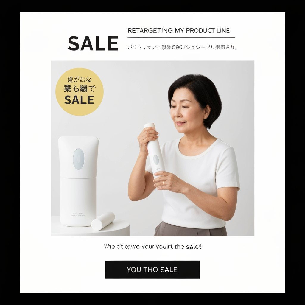 AI Design for Retargeting ad visual concept for Sale campaign visuals for my product line. Simple product or benefit-focused composition, clean background, recognizable subject, direct commercial feel, clear space for offer text to be added later, no generated words.