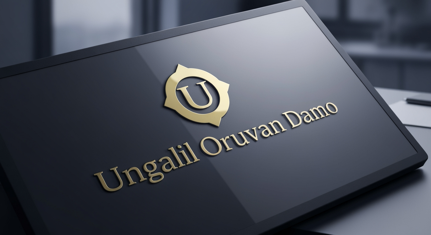 AI Design for Client presentation mockup concept for I need to create an logo that the brand name is " Ungalil Oruvan Damo " it is a social service page. i need the logo more elegant, professional and more luxury. Polished scene showing the design direction applied to a realistic surface, screen, poster, or object, premium agency presentation style, no readable placeholder text.