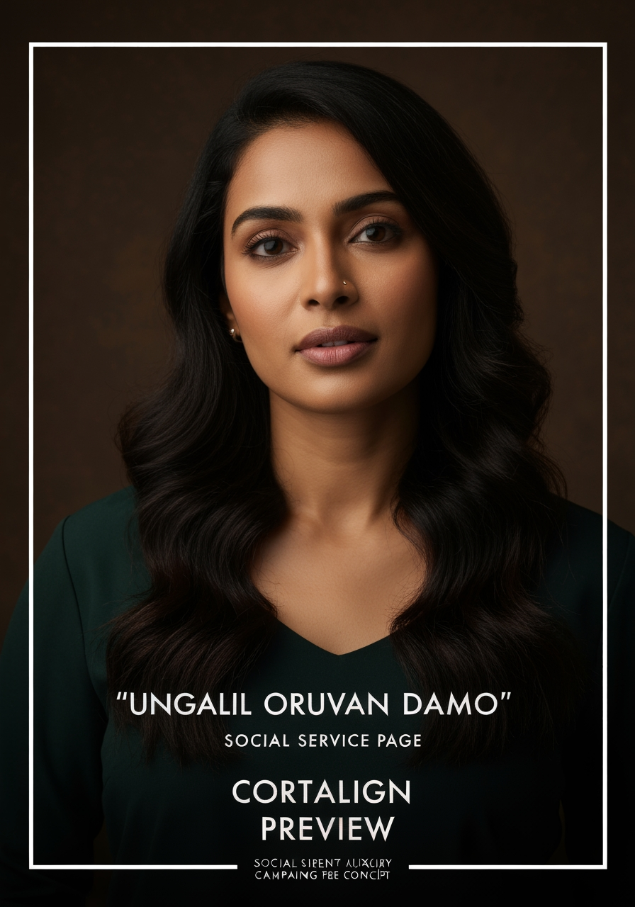 AI Design for Social campaign preview concept for I need to create an logo that the brand name is " Ungalil Oruvan Damo " it is a social service page. i need the logo more elegant, professional and more luxury. Portrait campaign visual that feels ready for client approval, clear focal image, cohesive art direction, clean space for copy to be added later, no generated text.
