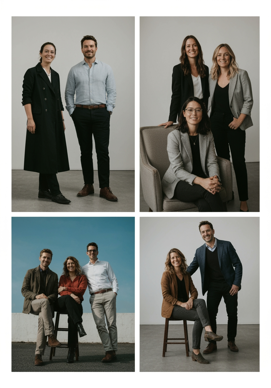 AI Design for Social campaign preview concept for Brand identity directions for a client. Portrait campaign visual that feels ready for client approval, clear focal image, cohesive art direction, clean space for copy to be added later, no generated text.