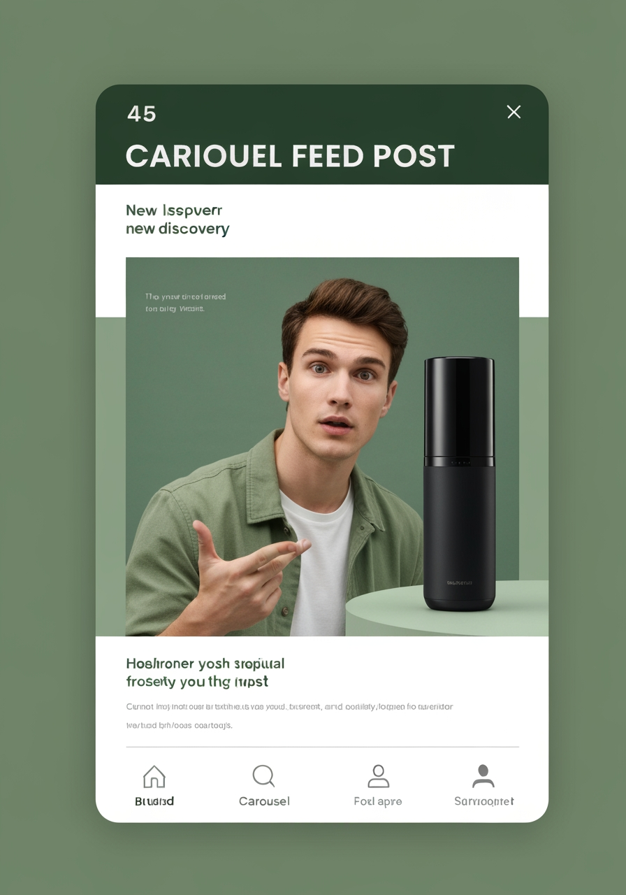 AI Design for Portrait social feed visual concept for Carousel posts for a product launch. Scroll-stopping focal point, editorial crop, balanced foreground and background, designed for a 4:5 feed placement, no generated text or UI elements.