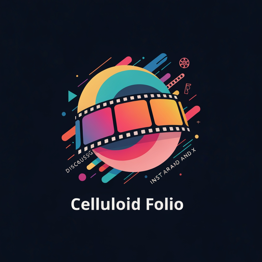 AI Design for Brand Name - Celluloid Folio , an instagram and x platfrom page which discusses of cinema and it's crafts , I am looking for some out of the box logos , not the traditional types