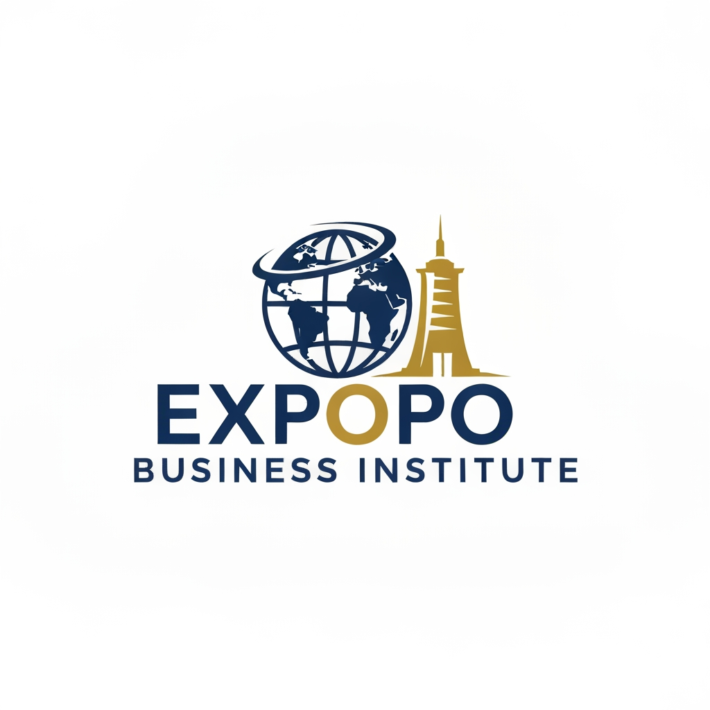 AI Design for i need create logo for my brand "EXPO BUSINESS INSTITUTE" in 1:1 ratio
