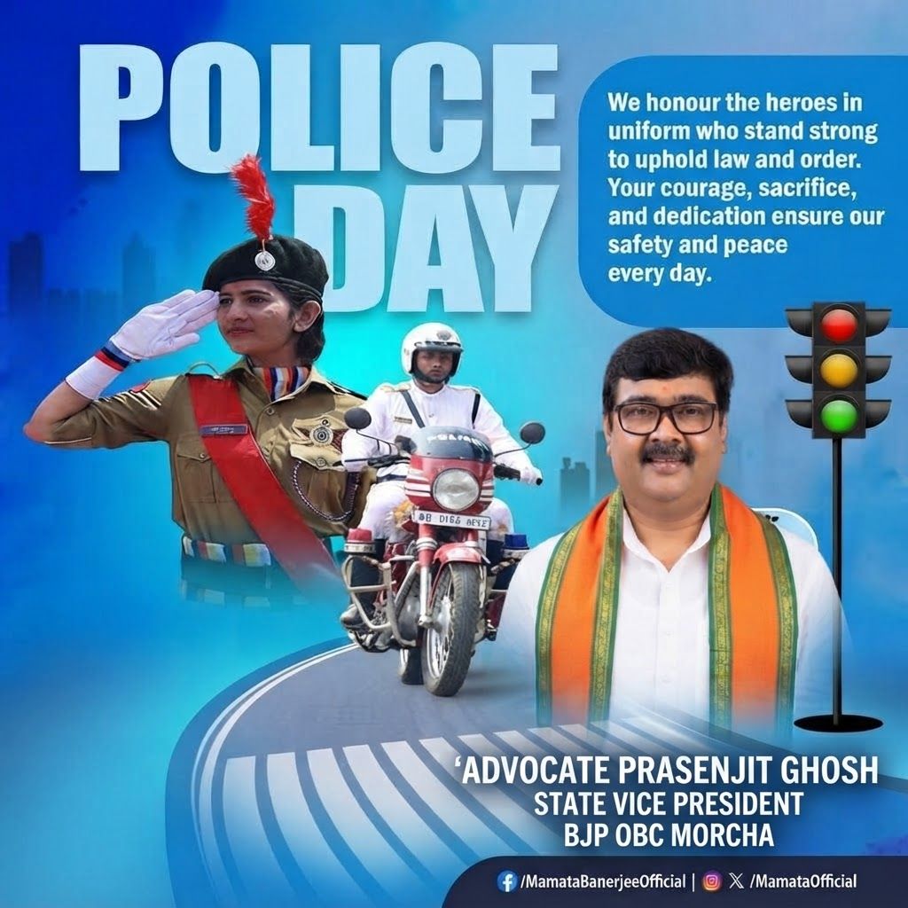 add this 2nd BIG ENHANCE image beneath right of 1st images melt with image background and mention " ADVOCATE PRASENJIT GHOSH STATE VICE PRESIDENT BJP OBC MORCHA " beneath in the whole image everything will remain same