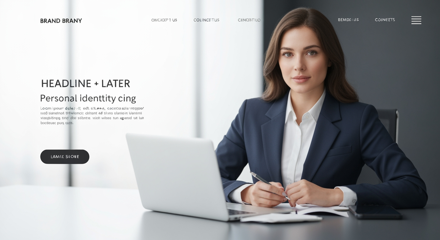 AI Design for Website hero image concept for Brand identity for my personal brand. Wide polished digital brand visual, clear focal identity element, cohesive colors and atmosphere, generous negative space for headline and CTA to be added later, no rendered UI text.