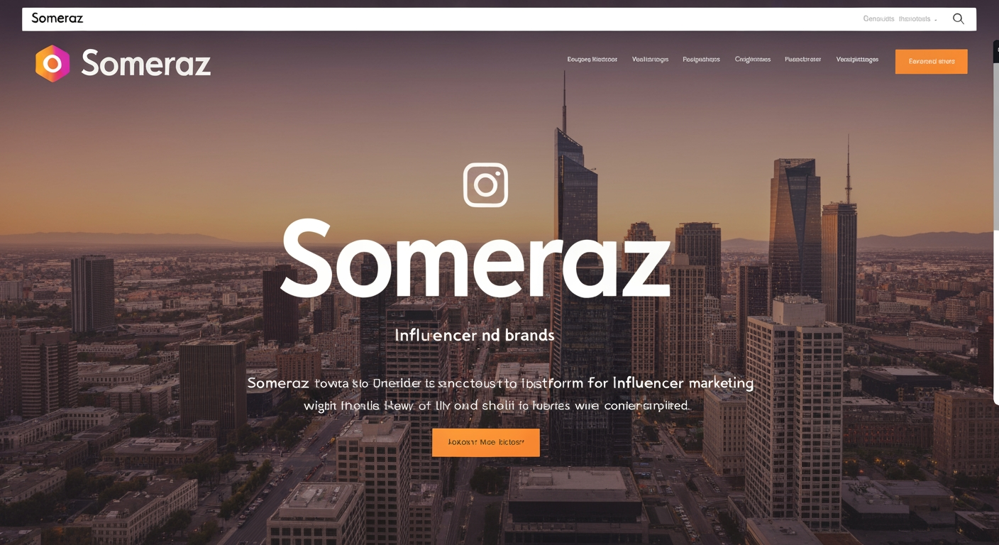 AI Design for Website hero image concept for logo for someraz it is a platform for influencers and brands. Wide polished digital brand visual, clear focal identity element, cohesive colors and atmosphere, generous negative space for headline and CTA to be added later, no rendered UI text.