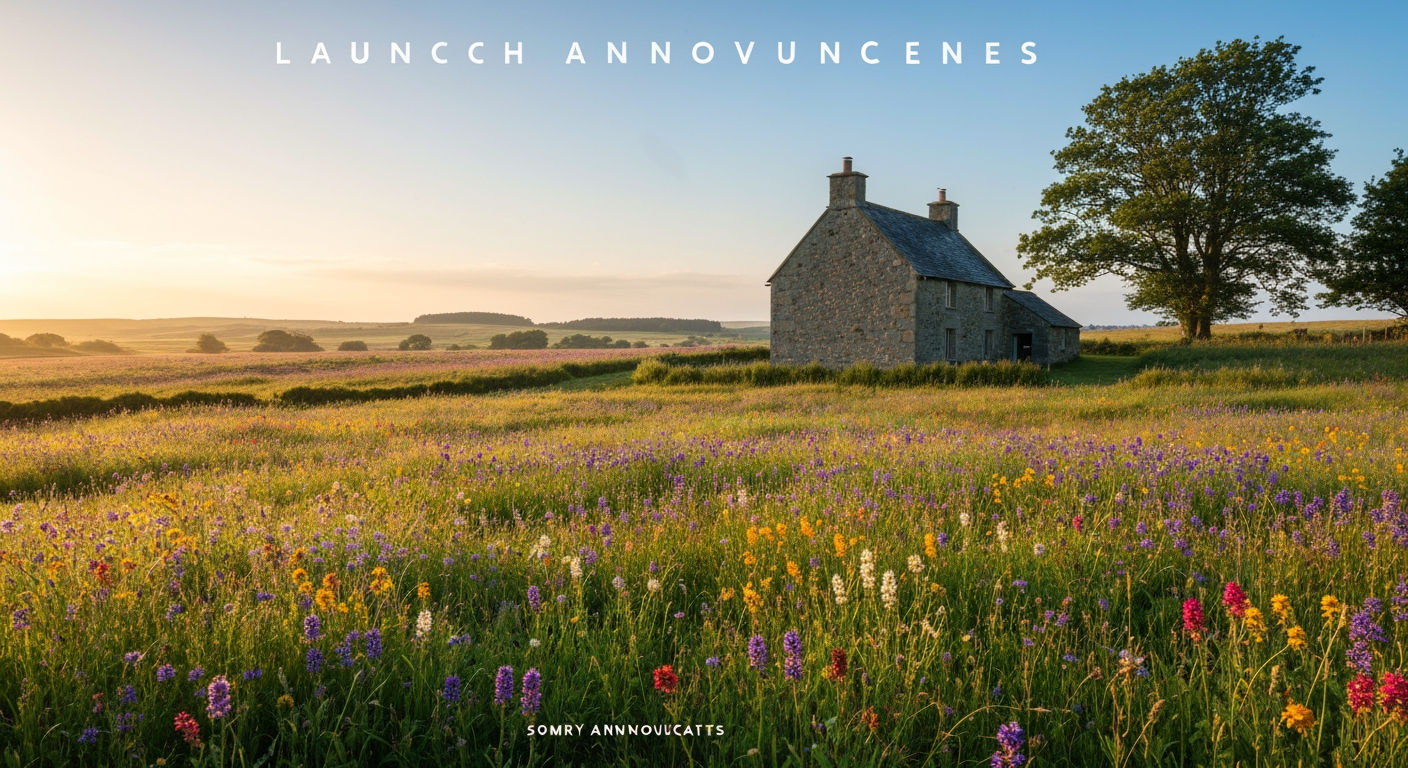 AI Design for Landscape launch announcement visual concept for Story templates for my brand. Energetic campaign image, strong focal object or scene, clean branded atmosphere, generous open space for announcement copy to be added later, no rendered typography.