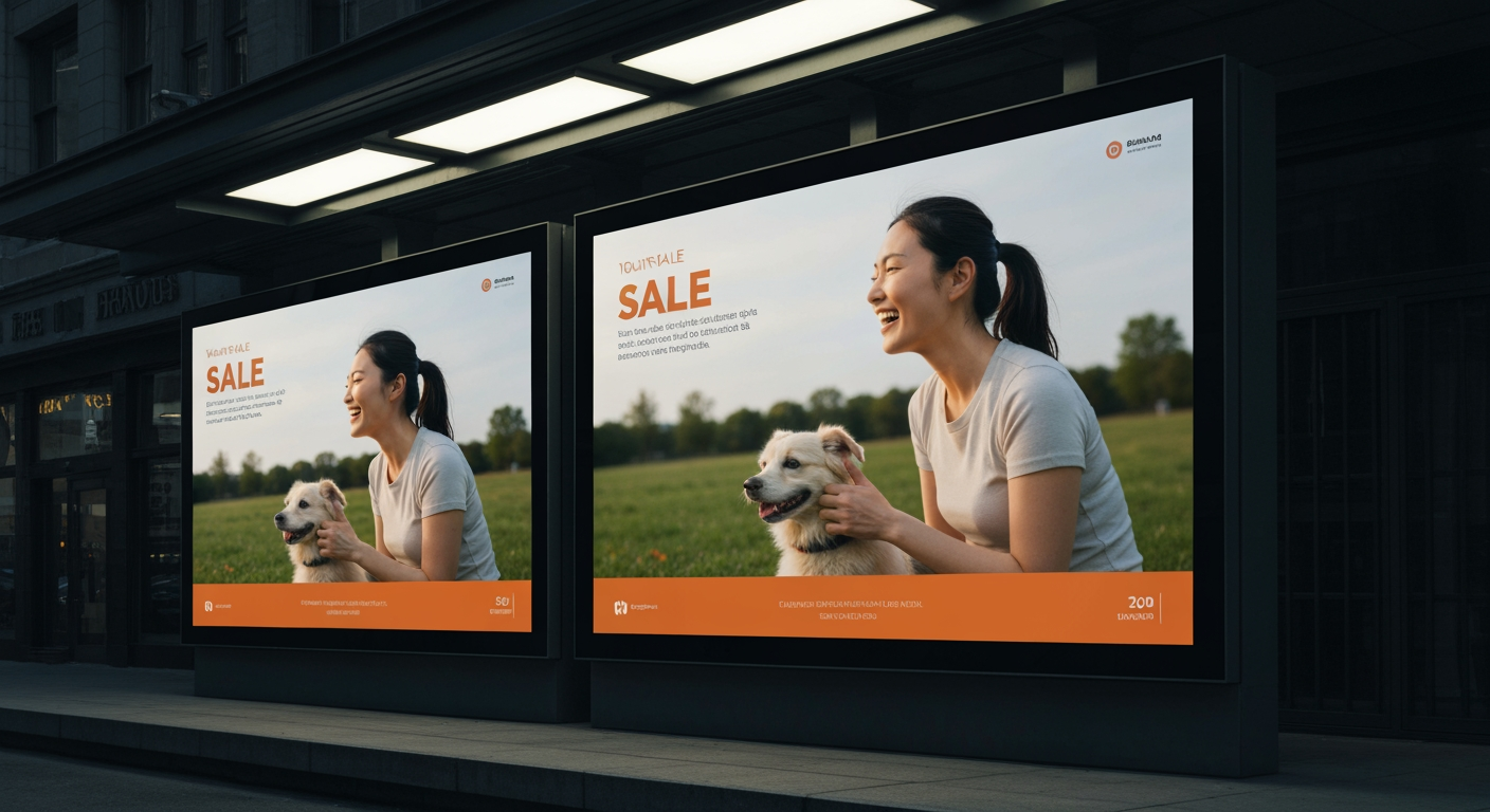 AI Design for Out-of-home campaign mockup concept for Sale campaign visuals for my product line. Billboard, transit poster, or street display in a realistic environment, strong campaign imagery, believable scale and lighting, no readable fake ad copy.