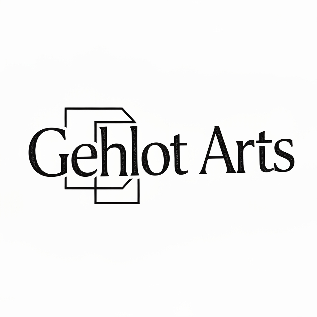 AI Design for create a logo for my art studio named Gehlot Arts make sure it gives a rich look and keep it  in black