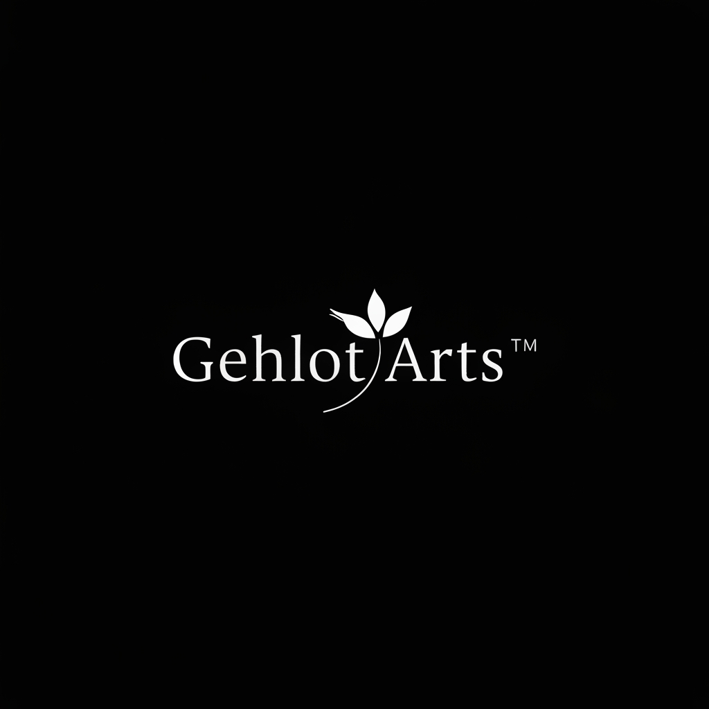 AI Design for create a logo for my art studio named Gehlot Arts make sure it gives a rich look and keep it  in black