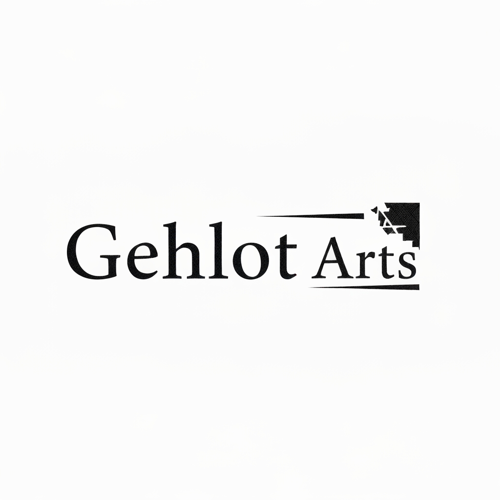 AI Design for create a logo for my art studio named Gehlot Arts make sure it gives a rich look and keep it  in black