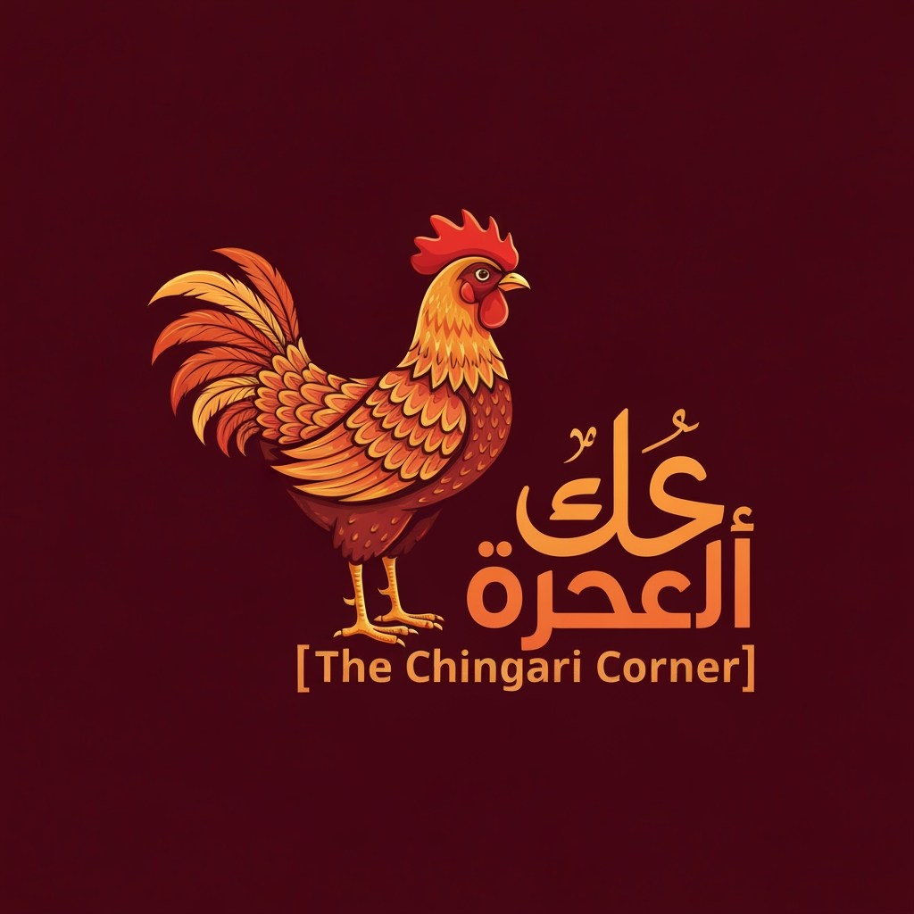 AI Design for generate asthatic logo for chicken restaurant whose name is [the  chingari  corner] using arabian style