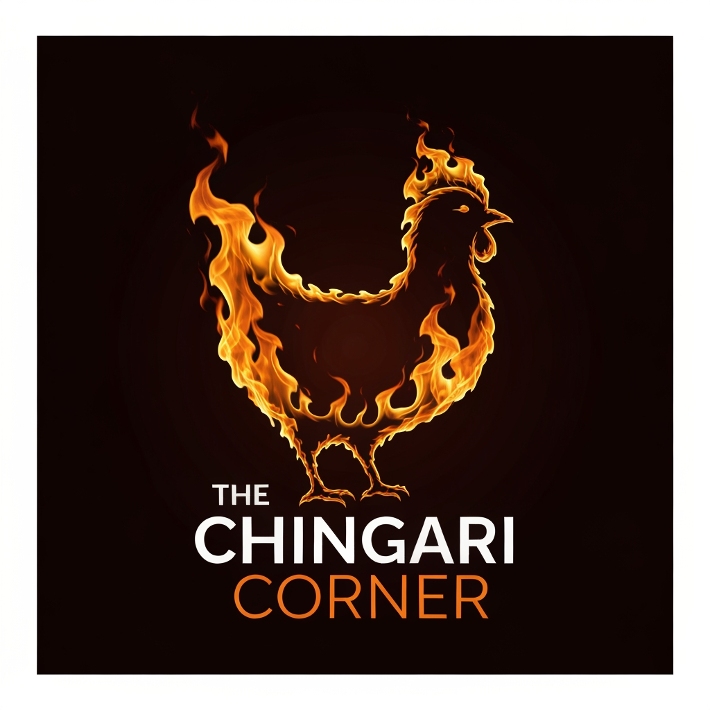 AI Design for generate asthatic logo for chicken restaurant whose name is [the  chingari  corner] using unique concept