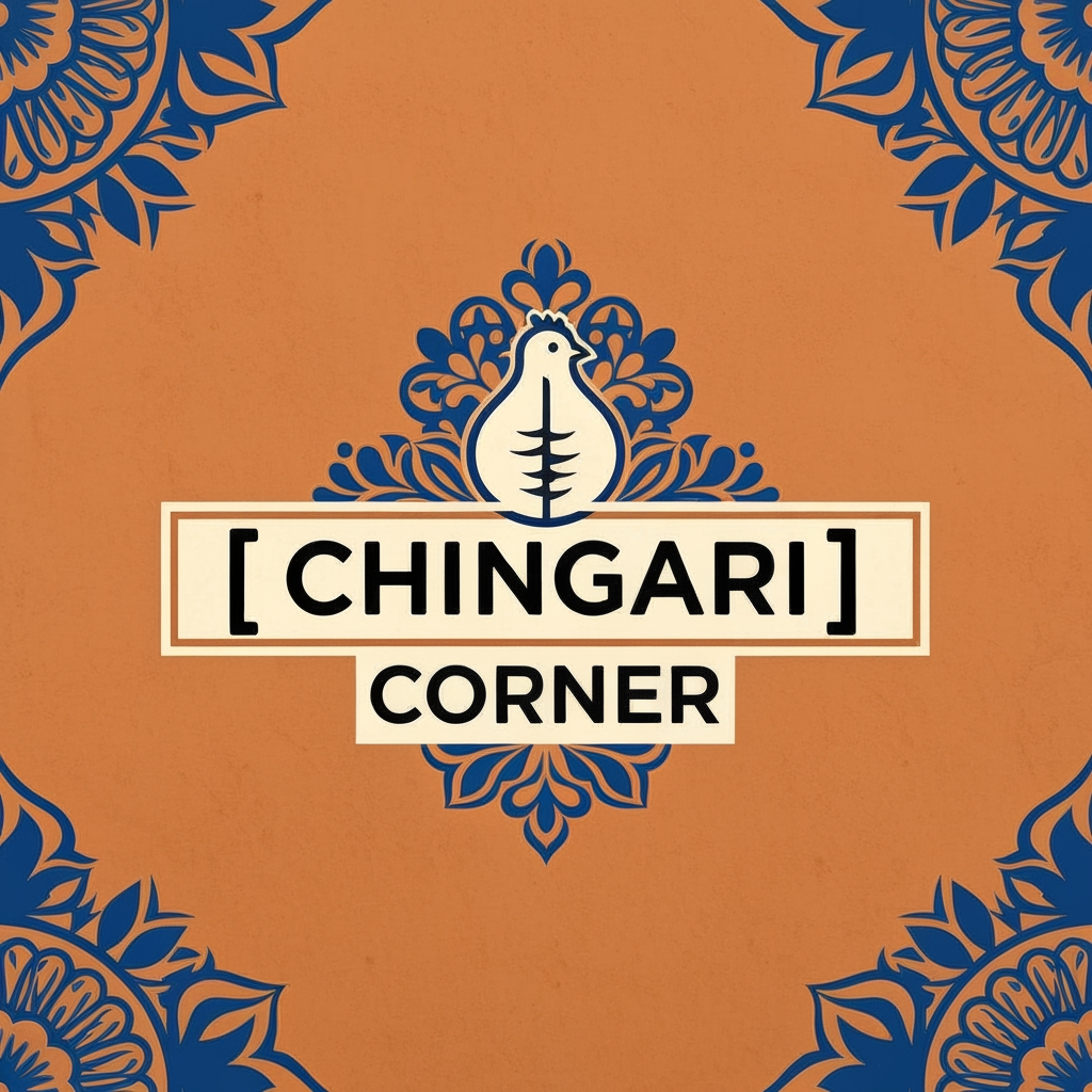 AI Design for generate asthatic logo for chicken restaurant whose name is [  chingari  corner] using turky style