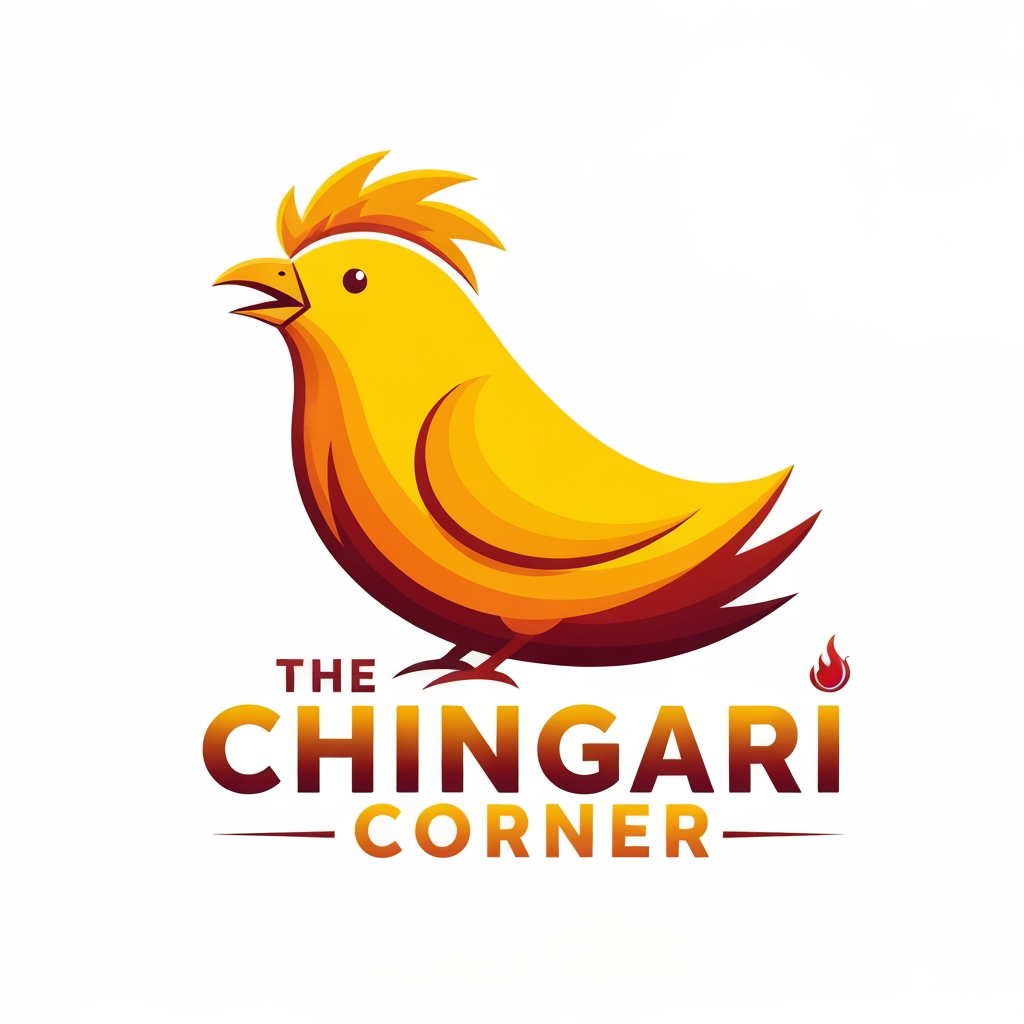 AI Design for generate asthatic logo for chicken restaurant whose name is [the  chingari  corner] using unique style