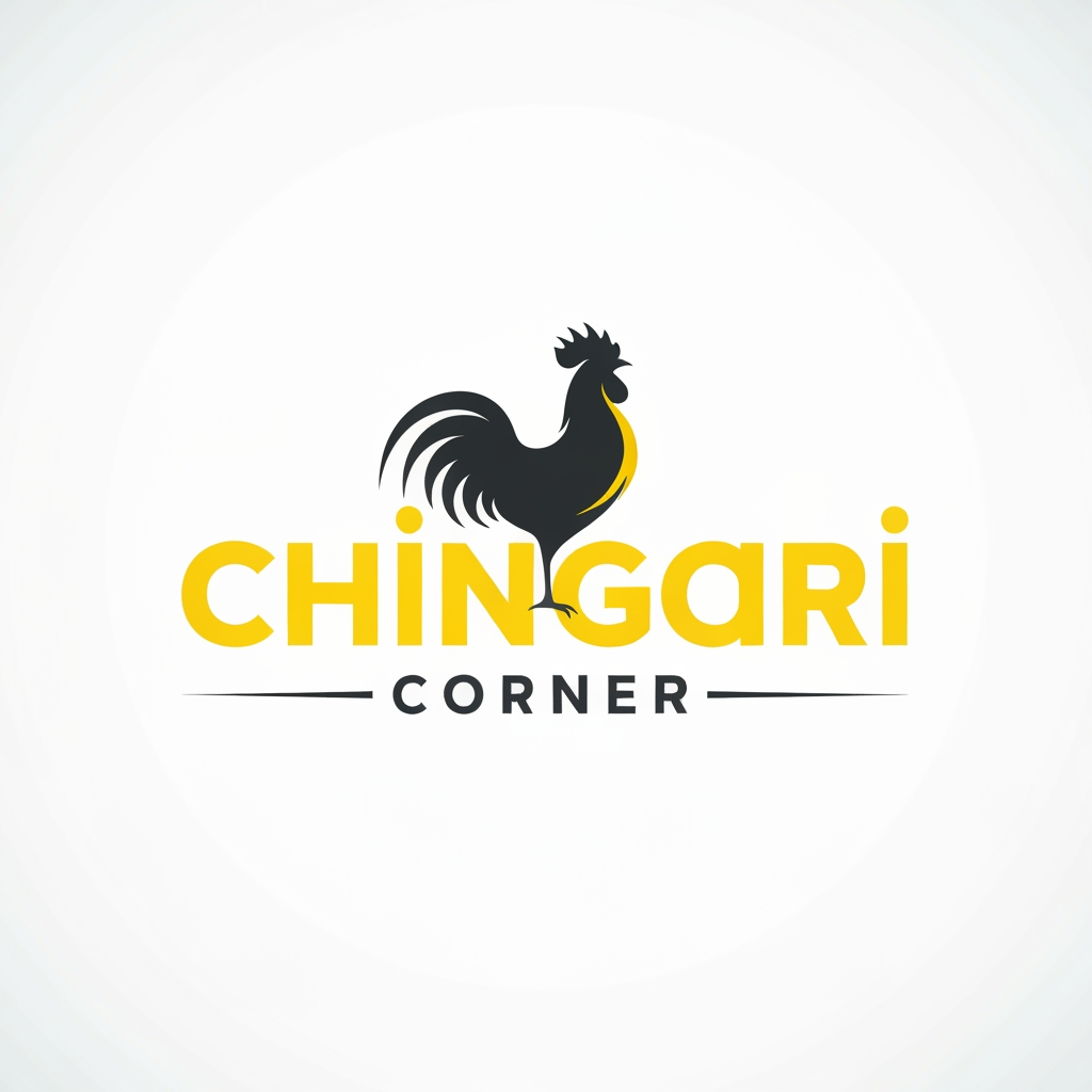 AI Design for generate asthatic logo for chicken restaurant whose name is [  chingari  corner] using morden style