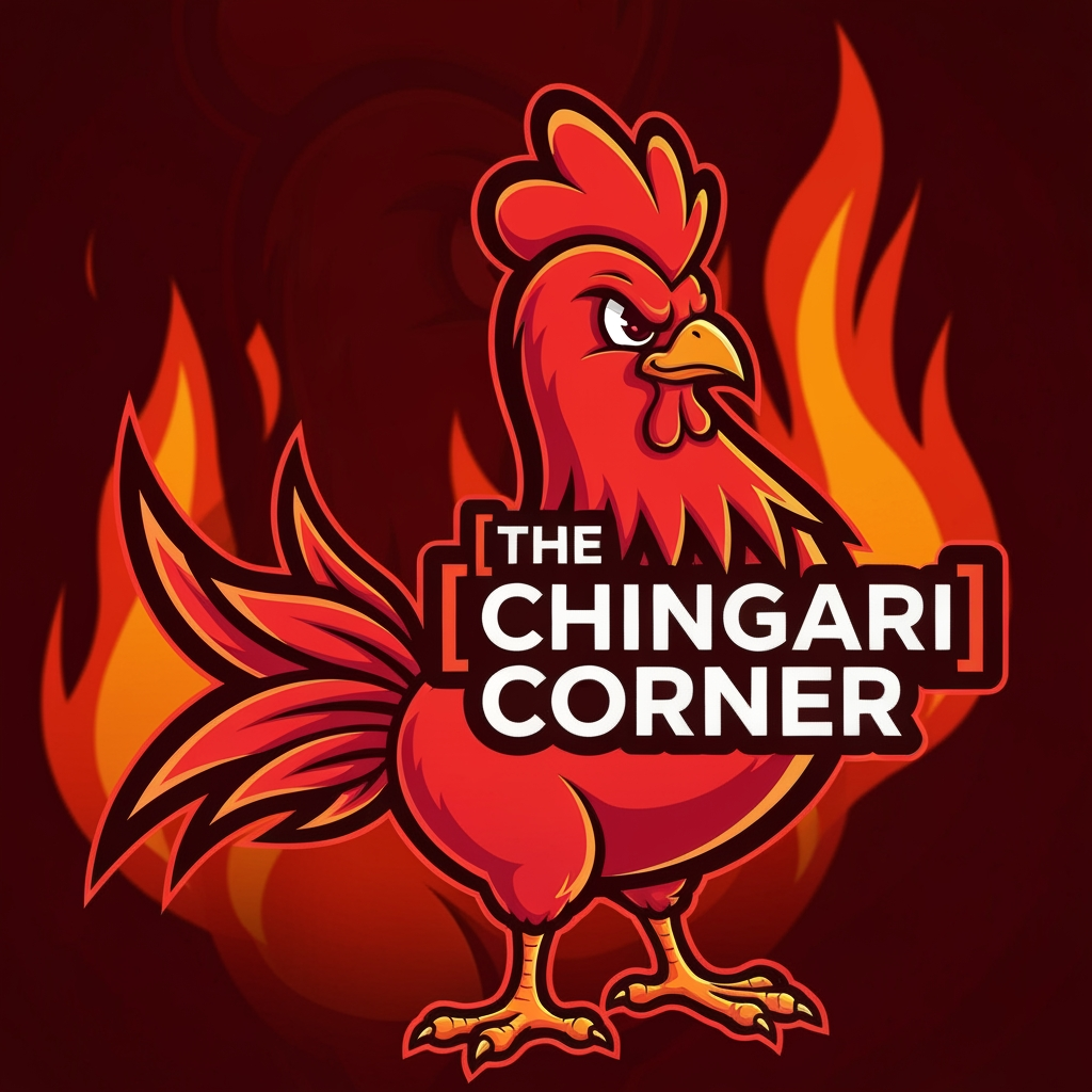 AI Design for generate asthatic logo for chicken restaurant whose name is [the  chingari  corner] using chicken image